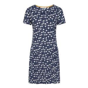 Lazy Jacks Womens/Ladies Seedling V Neck Short-Sleeved Dress / Blue/White